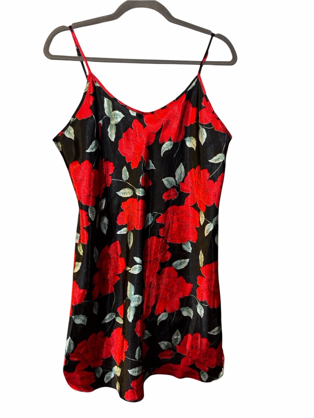 Vtg Y2K Secret Treasures Floral Satin Babydoll Slip Dress Chemise Sz 1X